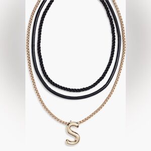 Open Edit Interchangeable Initial Pendant Necklaces - Letter S